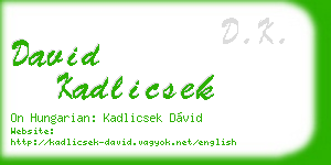 david kadlicsek business card